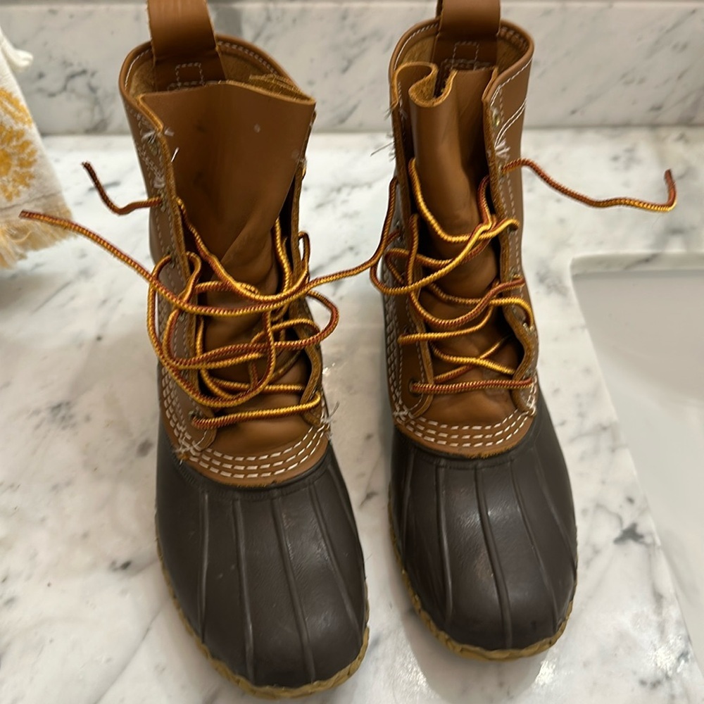 L L Bean Bean Boot leather with rubber waterproof leather waterproof 8 Narrow